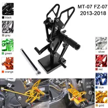 CNC Aluminum Adjustable Rearsets Foot Pegs For Yamaha FZ MT 07 MT-07 FZ-07 2013 2014 2015 2016 2017 2018 XSR700 motoo exhaust full system for yamaha fz 07 mt 07 fz 07 mt 07 2014 2017 with muffler xsr700 2016 2017