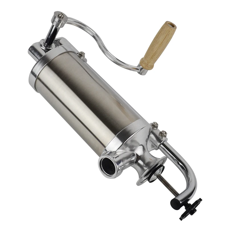  2.5 LBS Homemade Sausage Meat Stuffer Stainless Steel Manual Vertical Sausage Filling Machine Kitch - 32665697368