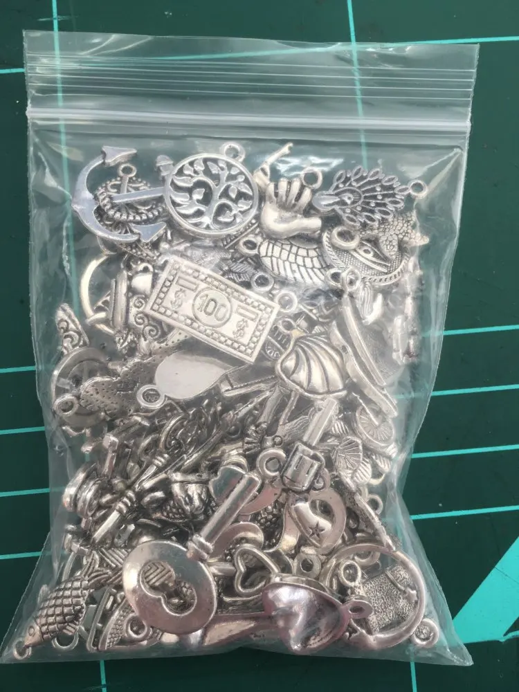Tibetan Silver color 2sided pattern charms 24pcs EF0082 