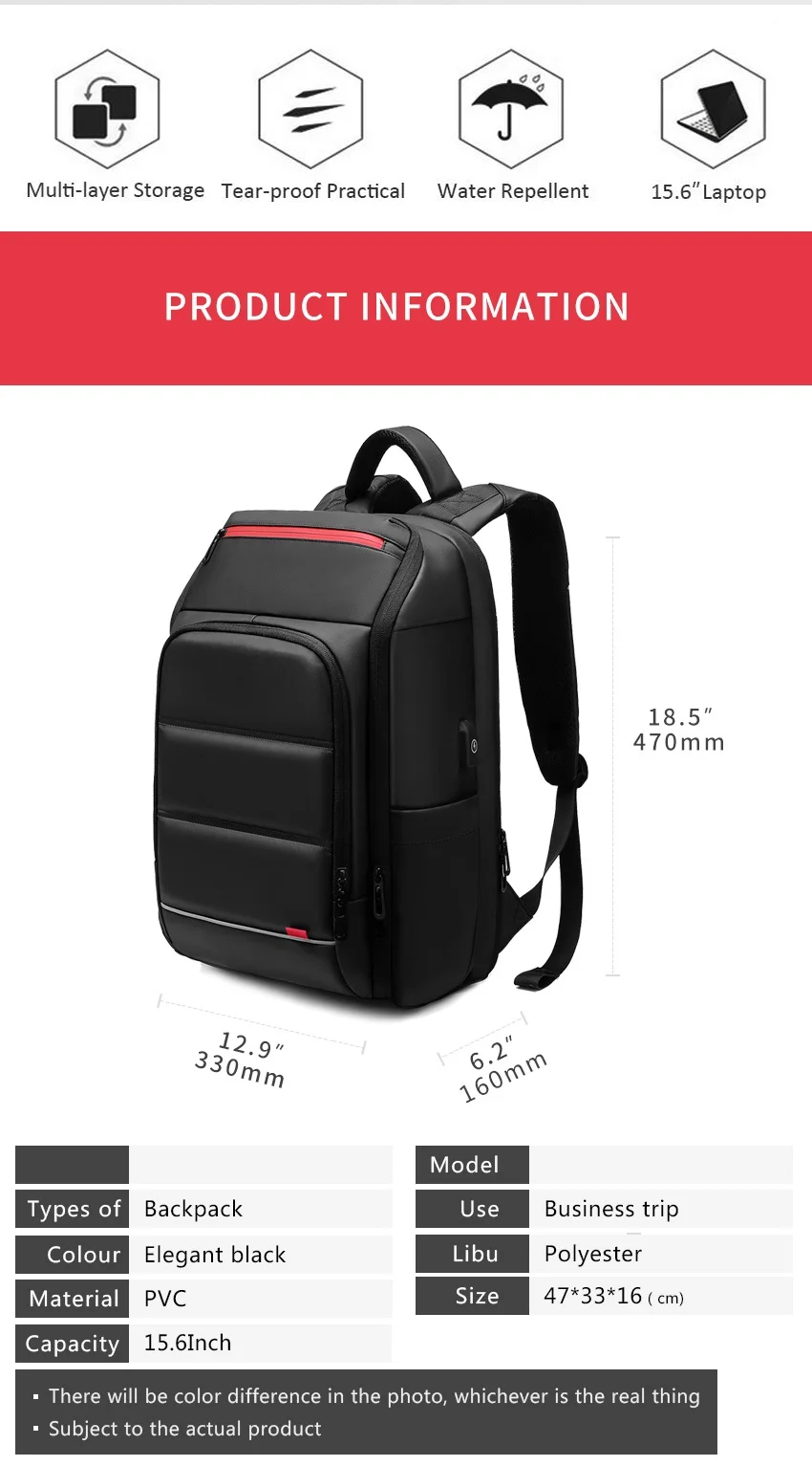 Smart backpacks Multifunctional waterproof backpack USB interface laptop Travel Backpack Large capacity teen student bag