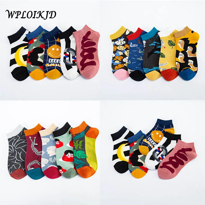 Весна лето продукт креативная мода харадзюку хип хоп забавные носки необычное искусство улицы тренд Calcetines Mujer