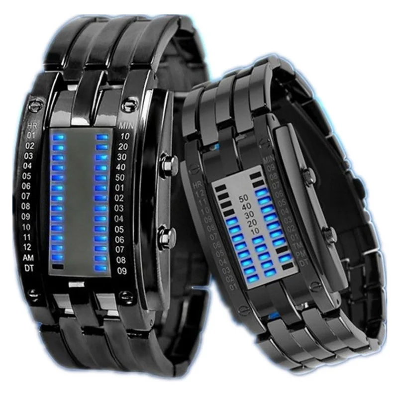 Zegarek męski na bransolecie Binarny LED czarny 16 aeProduct.getSubject()