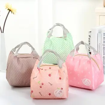 

Lunch Bag For Women Striped Dot Portable Lunch Bags Thermal Insulated Cold Keep Food Picnic Carry Case Tote Canvas Lunch Box