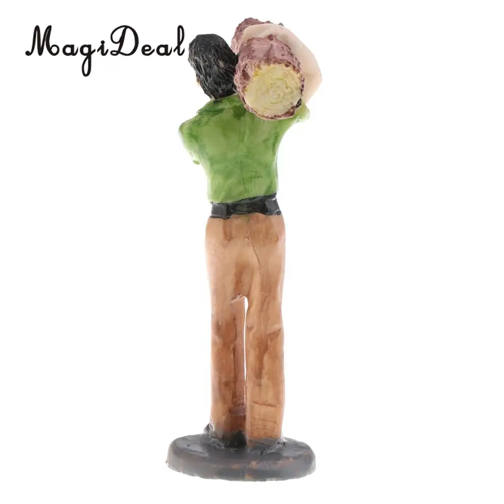 MagiDeal 1Pc Sand Table Scene Woodcutter Timberjack Figure Model Layout Landscape Scenery for Home Room Decor Children Kids Toy