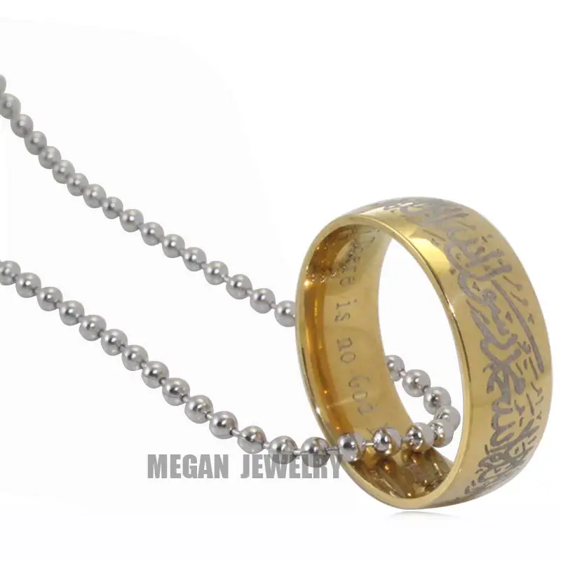 

muslim allah Shahada stainless steel necklace for women men ,60 cm chain islam Arabic God Messager jewelry