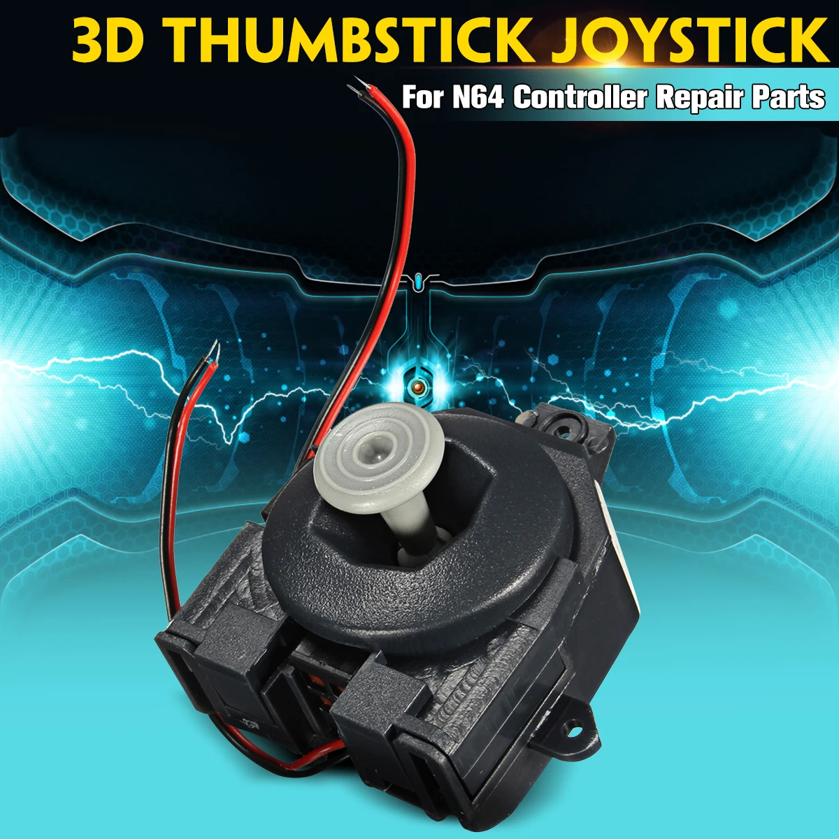 

For Nintendo-For N64 Wired Replacement 3D Thumbstick Analog Stick Joystick Controller Thumbstick Pad Repair Parts