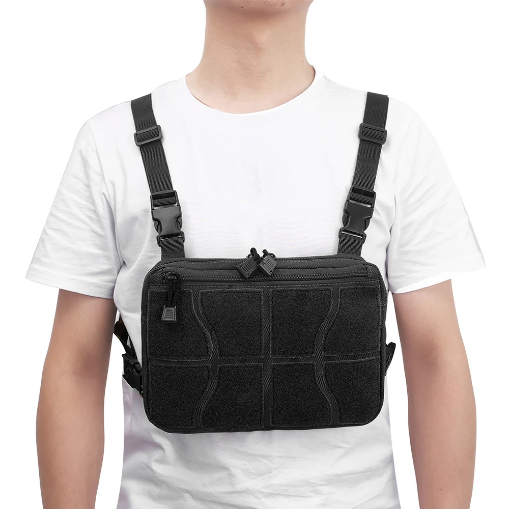 

1000D Tactical Chest Vest Bag Molle Military Accessories EDC Waist Pouch Front Pack Combat Outdoor Hunting Hiking Bags
