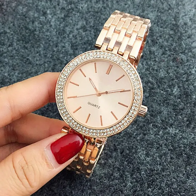 

Reloj Mujer Fashion Ladies Dress Rose Gold Watch Top Brand Luxury Diamond Women Watches Silver Bracelet Stainless Steel Clock