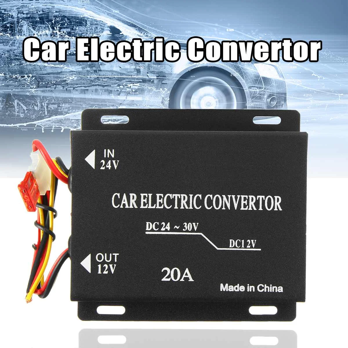 

240W Car Electric Convertor DC 24V To 12V 20A Power Supply Inverter Transformer Car Inverters