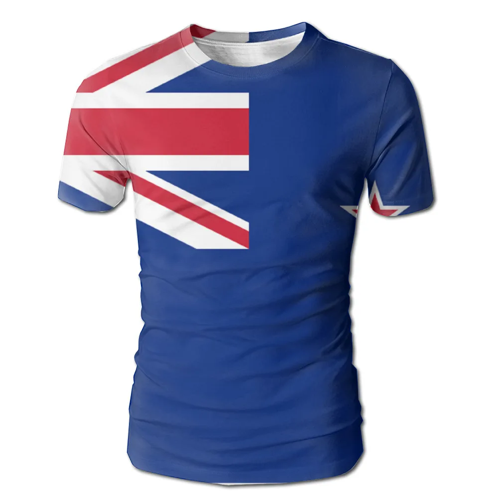 Flag of New Zealand Men's T-Shirts Short Sleeve T-Shirt Tee Full Print For Mens | Мужская одежда