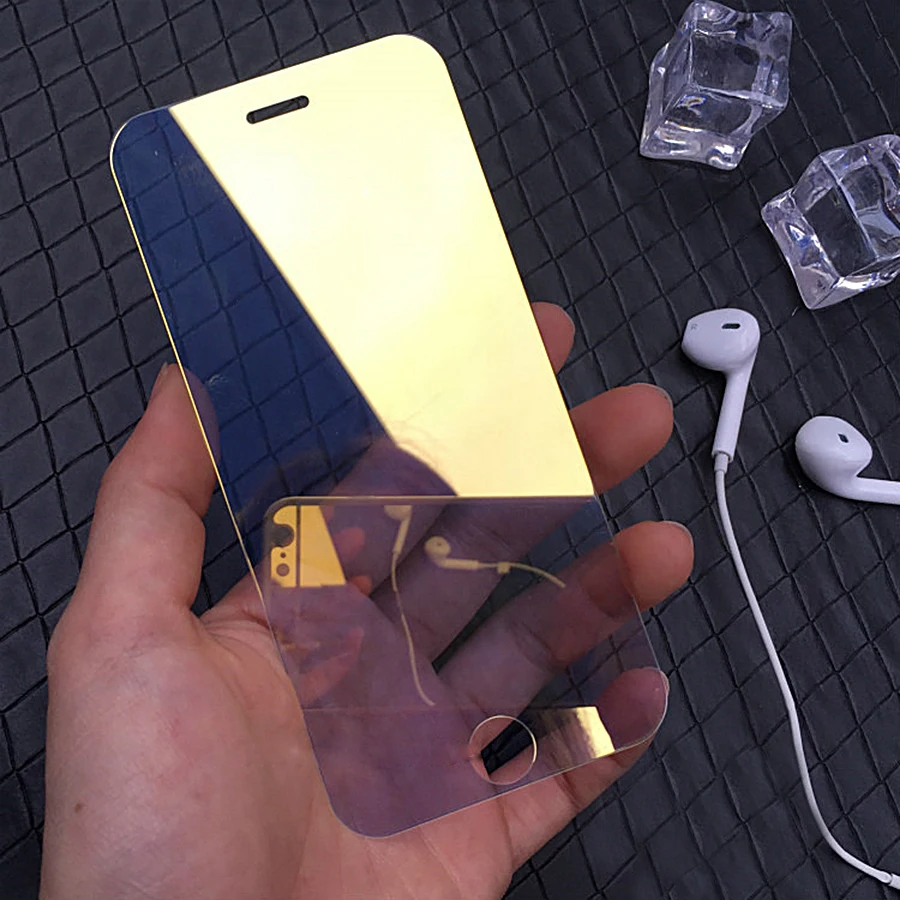 Роскошное зеркальное закаленное стекло для iPhone 12 mini 11 Pro Max цветная полноэкранная