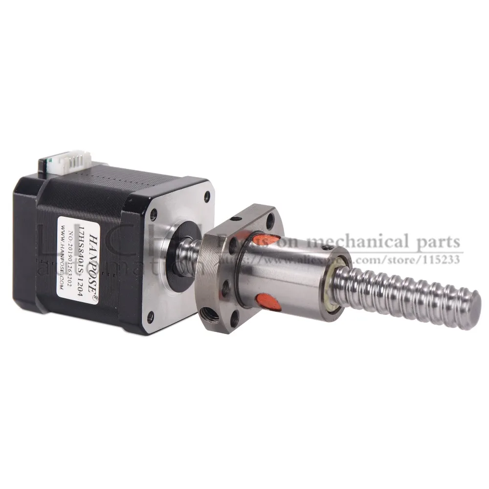 Шаровой шнековый двигатель nema17 шаговый 17HS8401S с sfu1204 L300mm 42 мельница ЧПУ