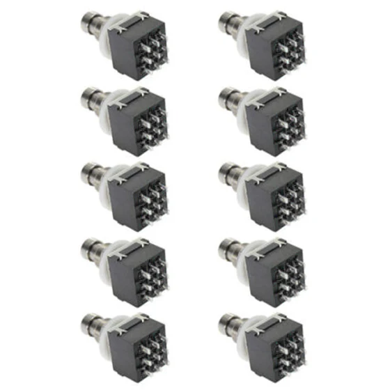 

SALES 5x10 Pcs 9-pin 3PDT Guitar effects Self-locking Button switch