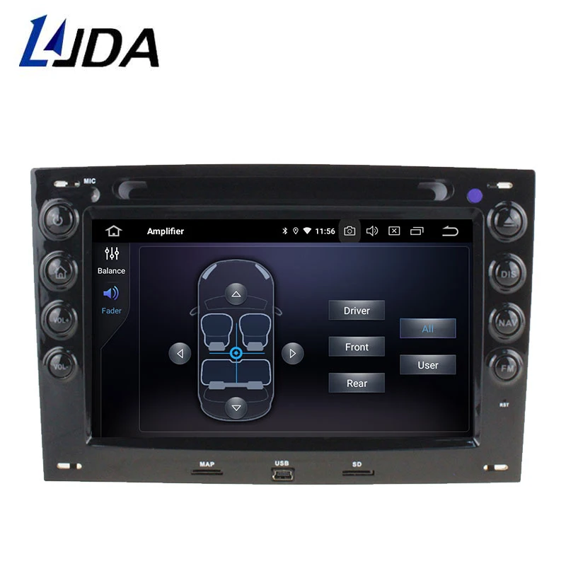 Автомагнитола LJDA 2 DIN Android 10 0 DVD GPS радио для Megane 2003 2004 2005 2006 2007 2008 2009 2010 4 Гб + 64 ГБ Wi Fi