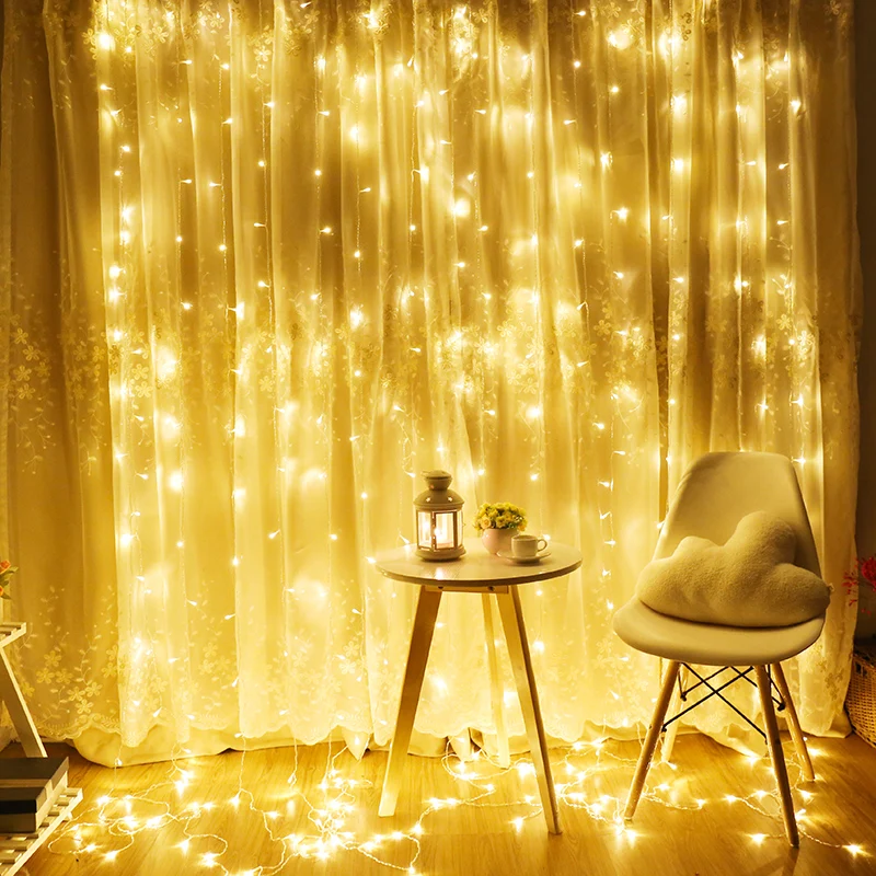 

3x2/3x3/6x3m Led Icicle Curtain Fairy String Light Christmas Light For Wedding Home Garden Party Garland Decoration