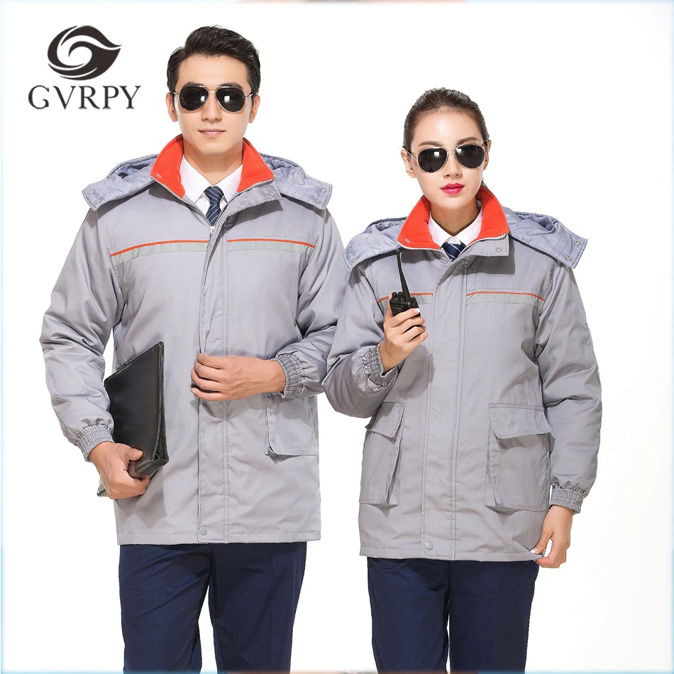

Winter Coat Unisex Workwear Reflector Jacket Protective Clothing Men Patchwork High Quality Engineering Service Workshop Uniform