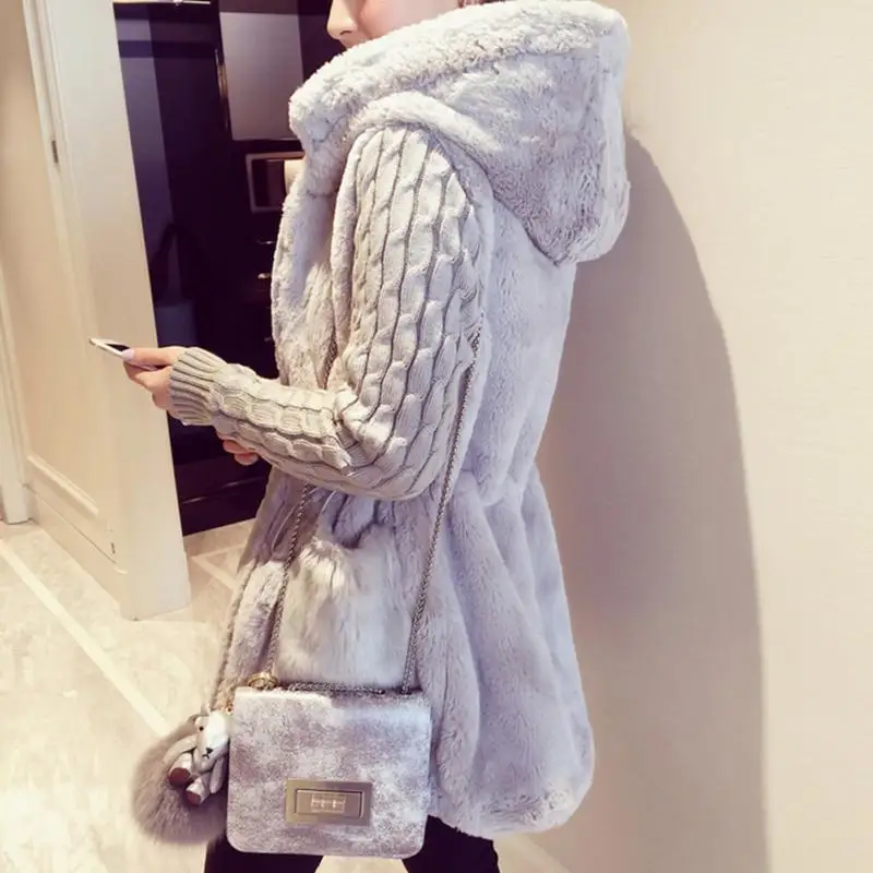 

Autumn Winter Warm Overcoat Big Fur Collar Hood Clothing Anorak Jacket Fashion Women Parka Warm Outerwear Coat With Hat