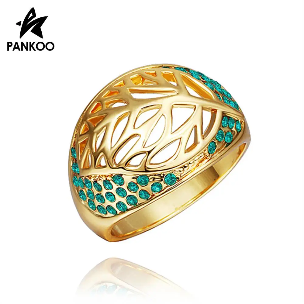 Free shipping Magic Leaves CZ Gem Ring 18K Rose Gold/Gold Plated Genuine Crystal finger wedding ring fashion | Украшения и