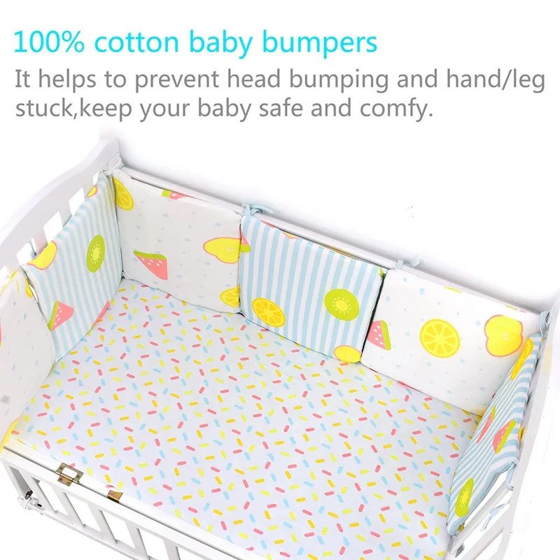 6pcs/Lot Baby Crib Bumpers for Newborn Baby Cot Bumper Cotton Baby Crib Protector Crib Bumpers Protector Newborn Bedding Set