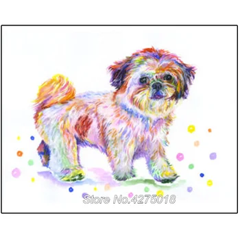 

Full Square/Round Diamond Embroidery 5D DIY Diamond Painting "Shih Tzu Animal pet Dog" Picutre Of Mosaic Home Decor YG659