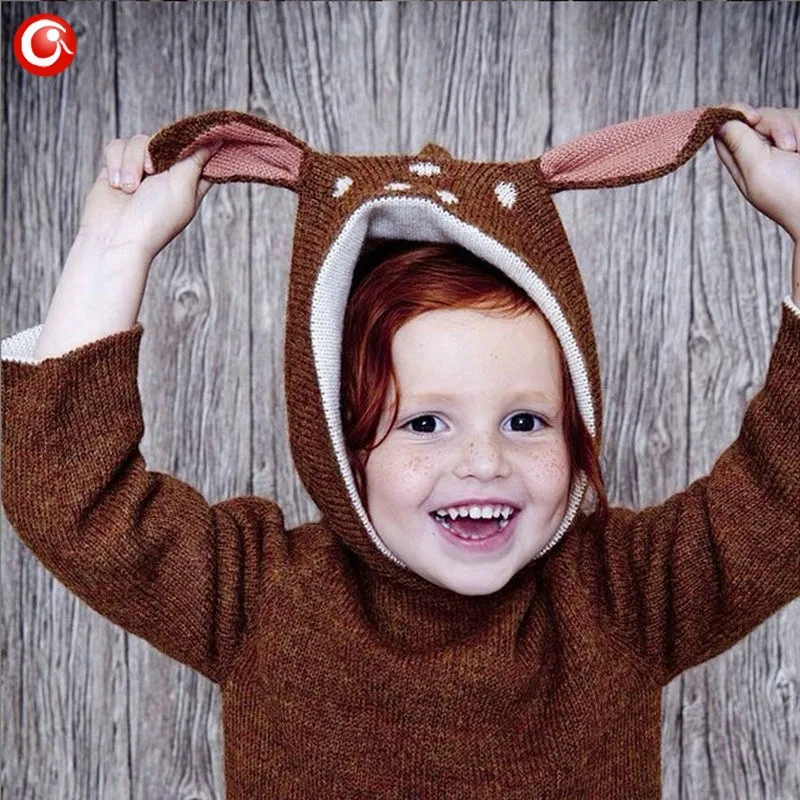 12M-4Y Baby Girls Christmas Deer Costume Cardigan Toddler Kids Boys Dot Animal Knitted Crochet Sweater Outwear Clothing 2016 (7)