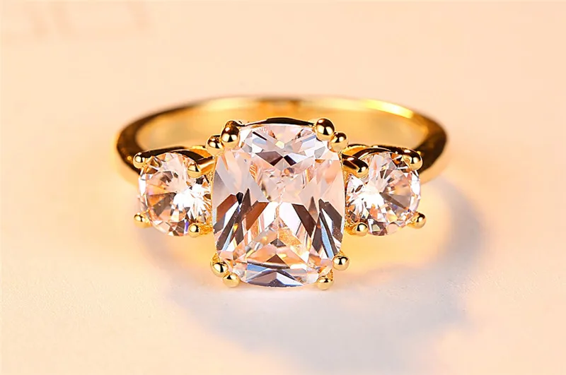 Simple Wedding Crystal 585 Gold Color Rings Engagement Cubic Zircon Ring Fashion New Brand Bijoux For Women Jewelry Anel R446 (9)