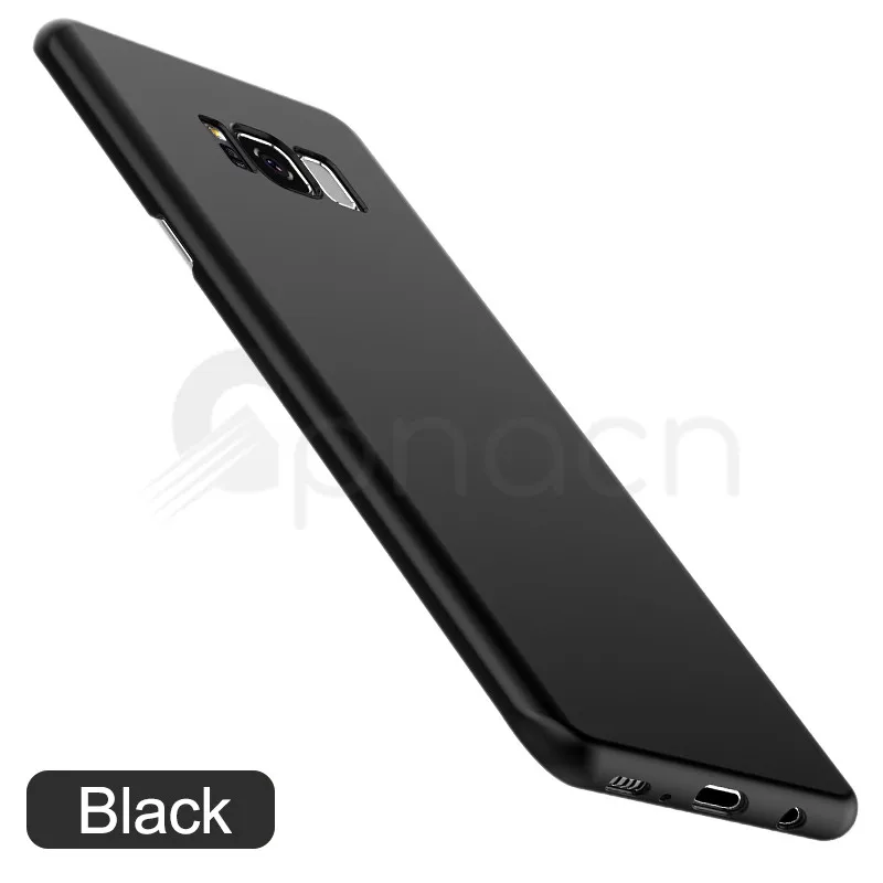 GPNACN полное покрытие матовый чехол для samsung Galaxy S8 S9 плюс S7 Edge Note 8 9 J3 J5 J7 A3 A5 A7 A8 плюс жесткий чехол - Цвет: Black
