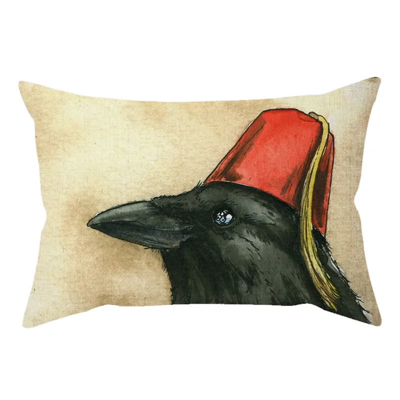 30x50cm Cute Animal Bird Wear a hat Colorful Vintage Sofa Decorative Throw Pillow Case Hen Crow Funny Car Chair Cushion Cover M088-8