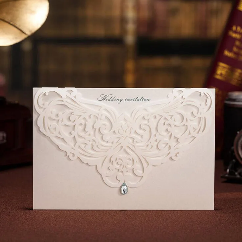 Elegent White Diamond Laser Cut Whole Invitations Wpl0018 Quinceanera 15 Tiara Silver White Diamond