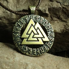 1pcs Slavic Norway Valknut pagan amulet pendant Men necklace Scandinavian Viking jewelry Odin ‘s Symbol of Norse Viking Warrior