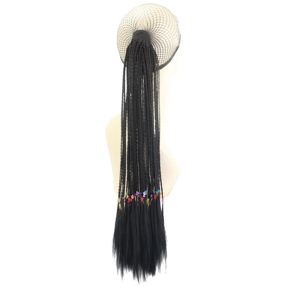 JOY&BEAUTY Long Straight Braids Hair Pieces 24 inch Black Gold Brown 29 Color Clip In Ponytail Hairpieces Fake Hair