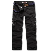 Горячая Мода карго мужские брюки хлопок повседневные мульти-карманные Твердые военные тактические брюки для мужчин