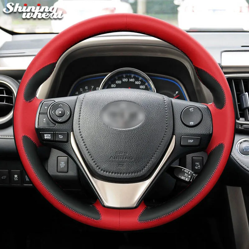 Shining wheat Leather Steering Wheel Cover for Toyota RAV4 2013-2018 Corolla 2014-2017 Auris 2013-2016 | Автомобили и мотоциклы