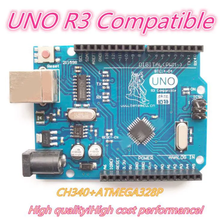 

1PCS UNO R3 UNO board for Arduino(Compatible) UNO MEGA328P CH340 NO USB CABLE