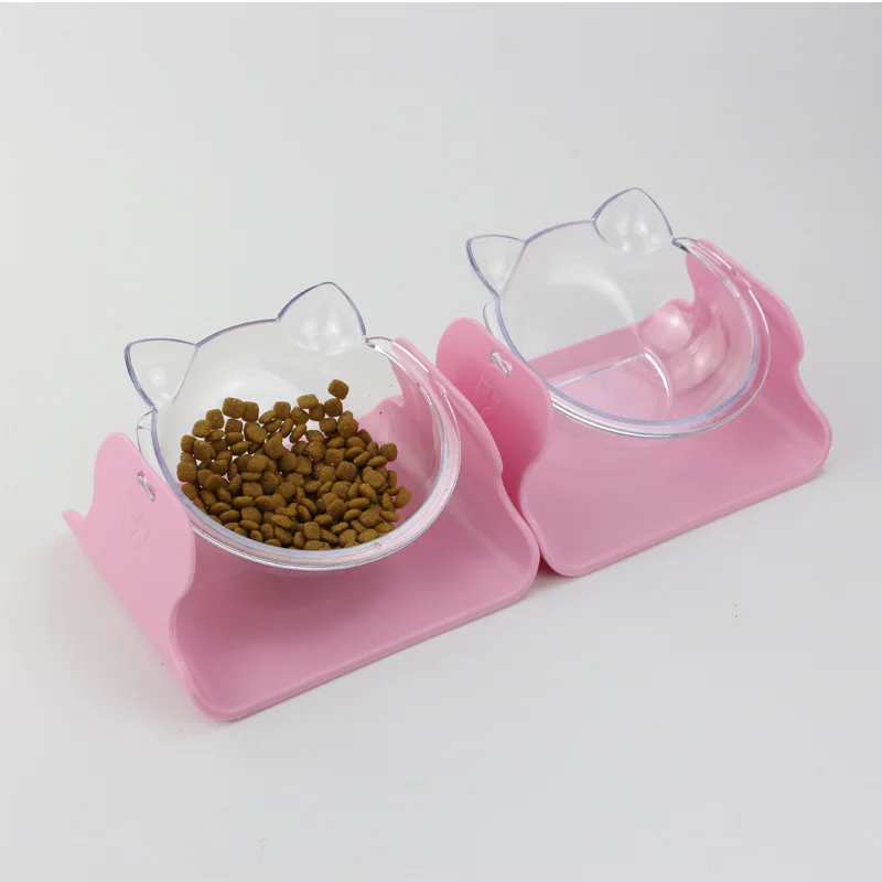 

2019 New Pet Cats Transparent Bowl with Holder Anti-slip Cat Food Dish Pet Feeder Water Bowl For Cats And Small Dogs Supplies