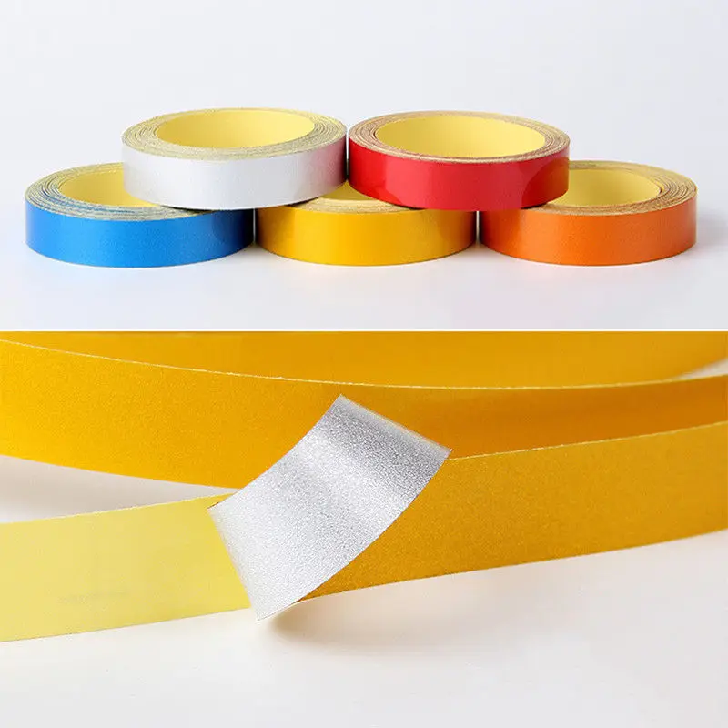 New Arrival 1pc 5M*1CM Car DIY Reflective Stripe Car Body Rim Self-Adhesive Sticker Tape 6Colors