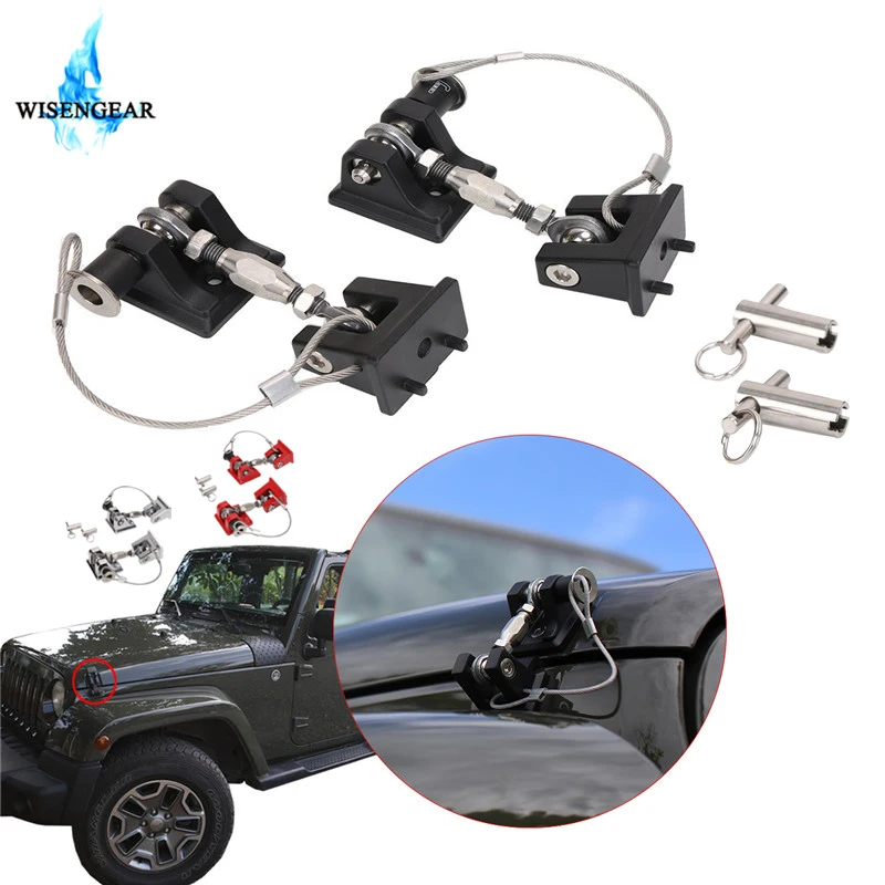 Lot de 2 loquets de verrouillage de capot avec kit de cl/és en alliage daluminium ABS pour Jeep Wrangler JL et mod/èles illimit/és.