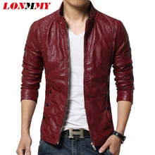 LONMMY M-6XL кожаная куртка мужская одежда Slim fit Мужские кожаные куртки и пальто jaqueta moto Весна замша саржа