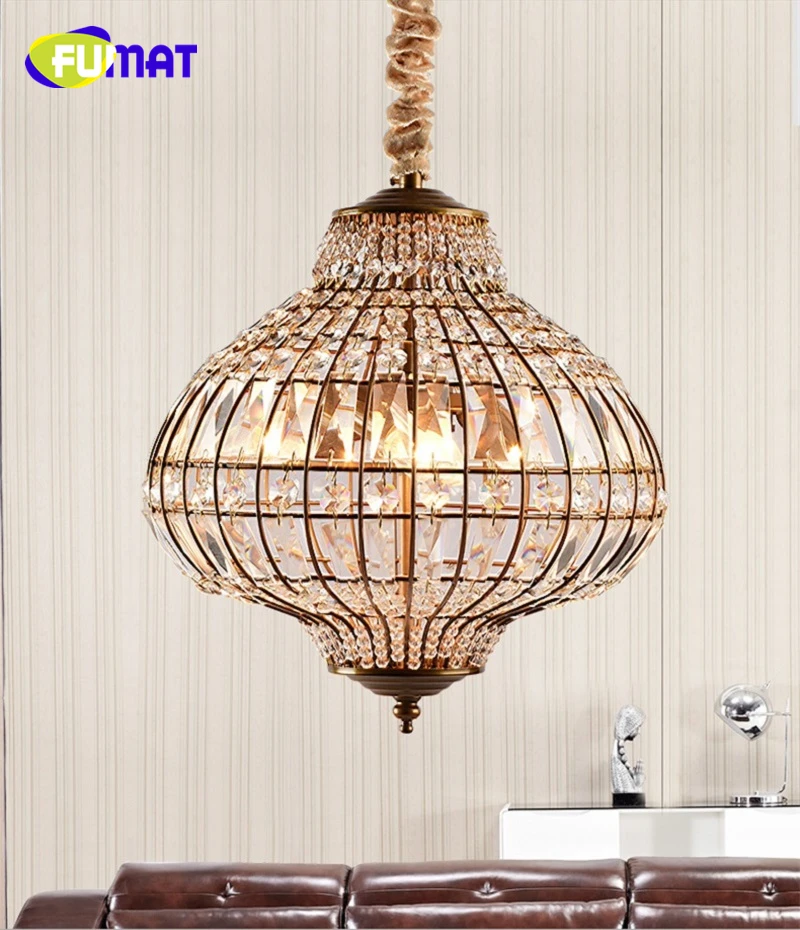 FUMAT Crystal K9 Birdcage Pendant Lamps LED Lighting Light chandeliers  110v  220v