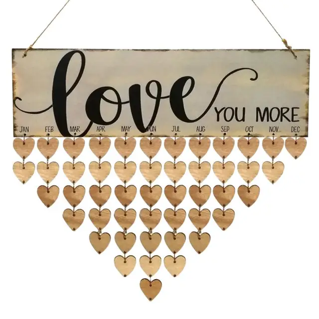 wood birthday calendar sign special dates plan board hanging home