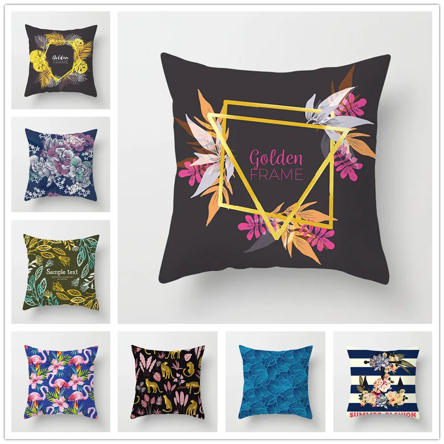 45x45 Pillowcase Square Pillow Cover Cushion Case Toss Hidden Zipper