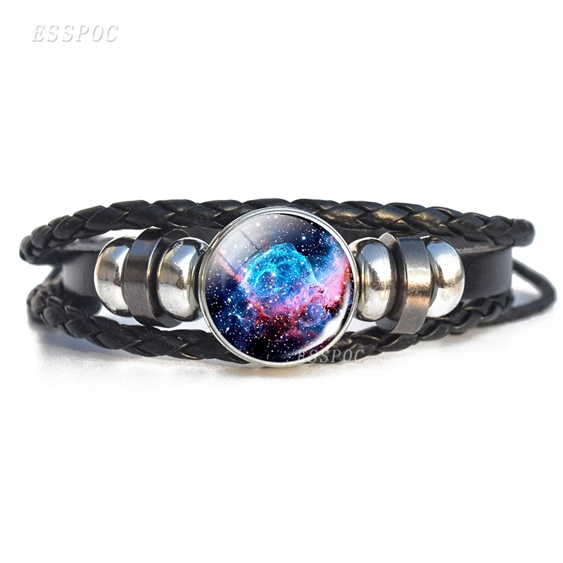 Мужской женский модный браслет с солнечной системой Galaxy Planet Space, кожаный браслет, украшения Вселенная, подарок на день рождения - Окраска металла: 1