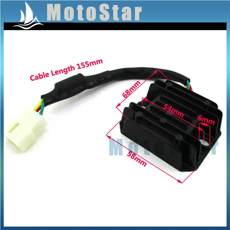 

4 Pins Male Plug Voltage Regulator Rectifer For GY6 125cc 150cc Scooter Moped ATV Quad