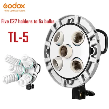 

High Quality Godox TL-5 Studio E27 5 Socket Bulb Tricolor Light Lamp Multi Holder Speedring,AC Slave Flash Holder
