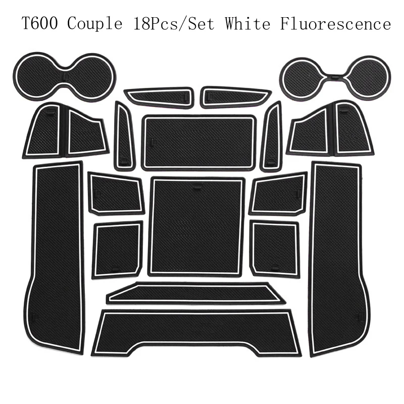 F Blue 18pcs Set Gate Slot Pad Car Interior Door Cup Holder