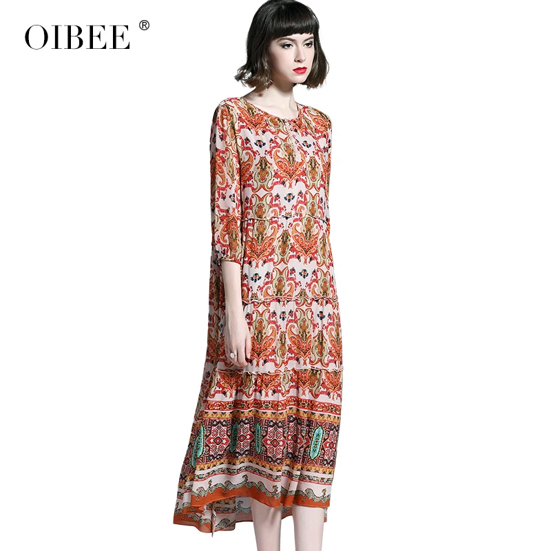 OIBEE2019 летняя Корейская версия была тонкой и полные мамы летнее платье плюс fertilizer XL платье Женская длинная секция