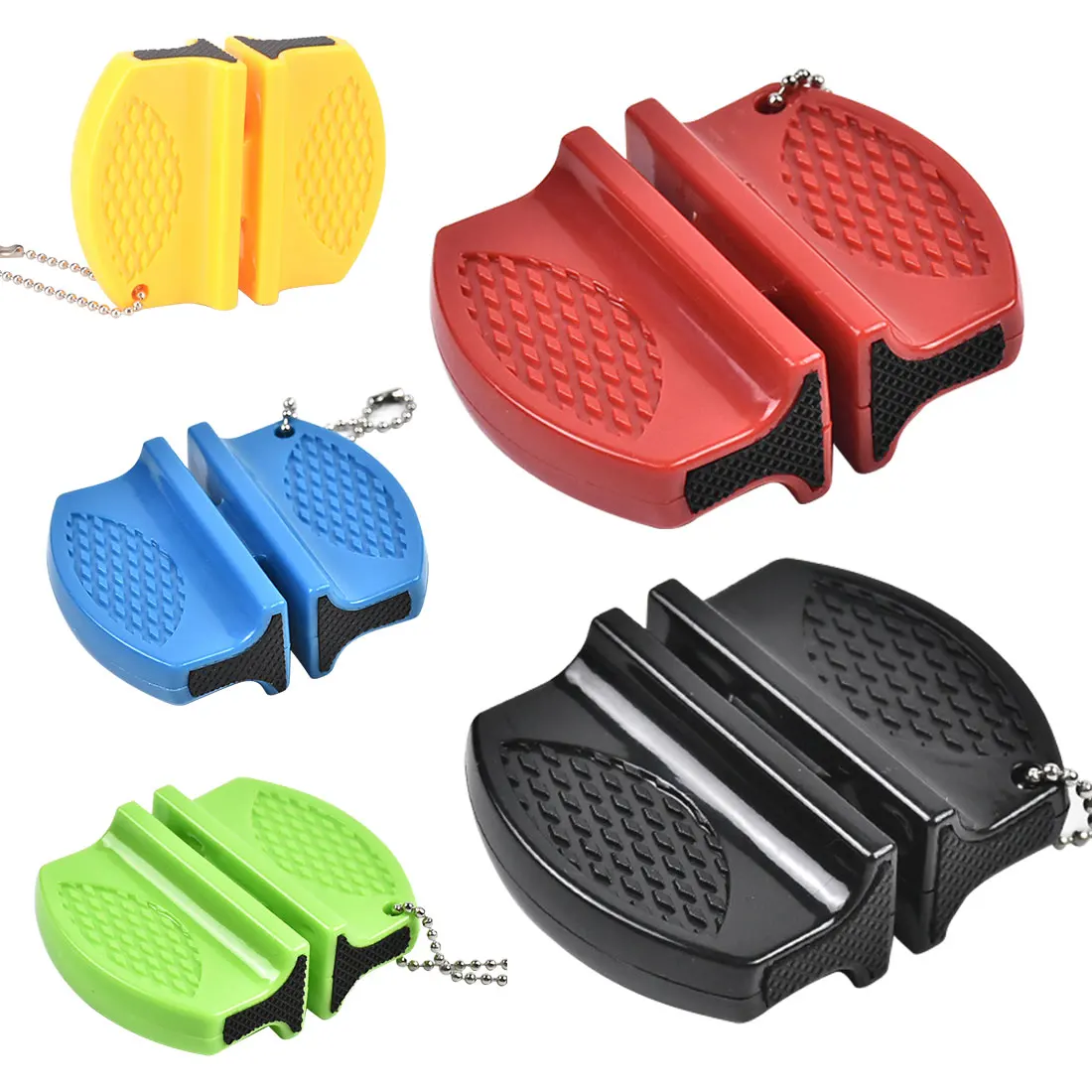 

Portable 2 stage Mini Pocket Diamond Stone Sharpener Keychain for Knife Sharpeners Tool Camping