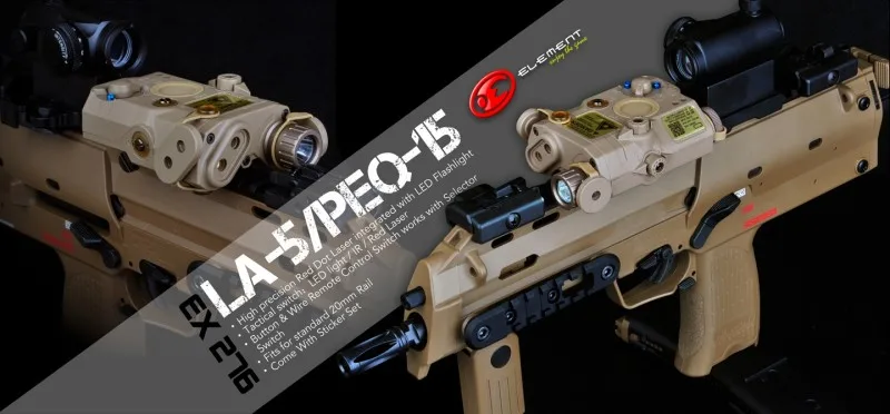 Dispositivo a Laser Combinação de Luz Elemento Arma Luz Night Vision ir Paintball Caça Peq15 Ex276 Laser Peq 15 La5 Led 3 Elemento PEQ 15 LA5 LED Arma Luz