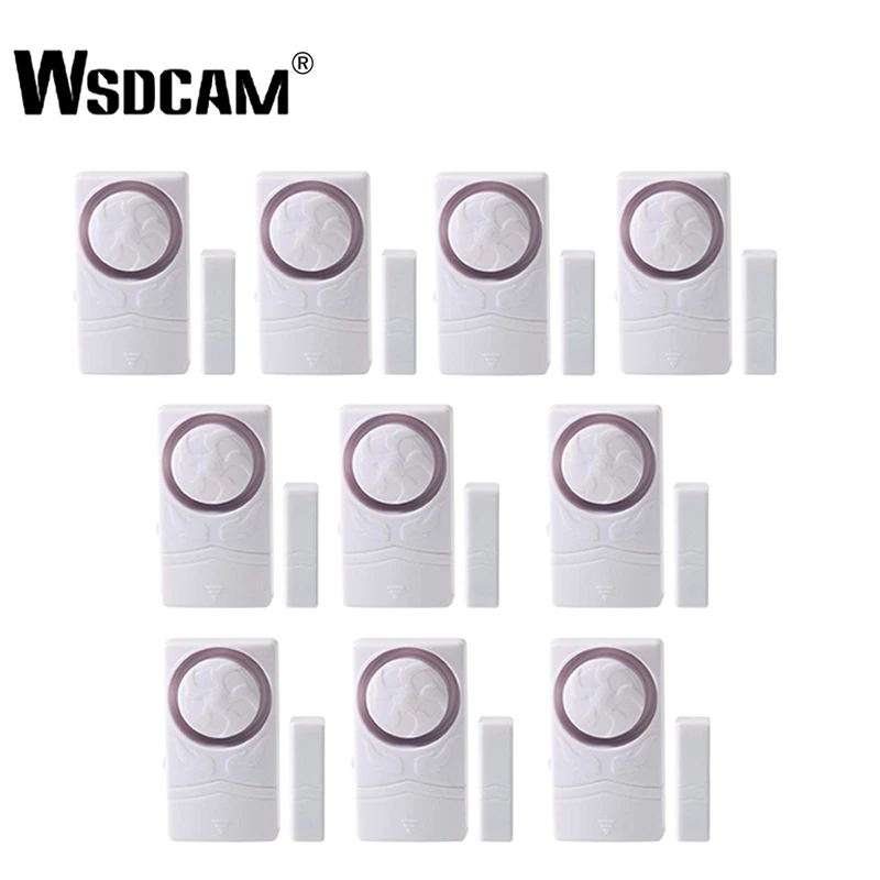 Wsdcam 10Pcs 110dB Wireless Home Window Door Burglar Security Alarm System Magnetic Sensor Time Delay for Home Security System Wsdcam 10Pcs 110dB Wireless Home Window Door Burglar Security Alarm System Magnetic Sensor Time Delay for Home Security System