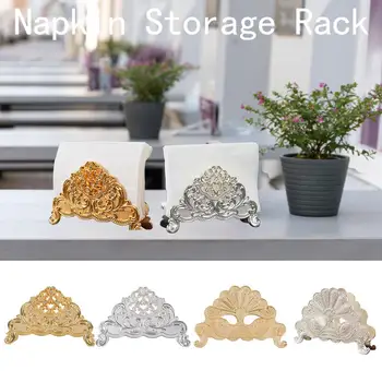 

European Style Zinc Alloy Napkin Rack Holder Gold Silver Tissue Stand Desktop Paper Towel Rack for Restaurant Hotel Cafe